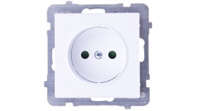 Sonata Gniazdo Pojedyncze B/U Z Przesłonami Białe Gp-1Rp/M/00