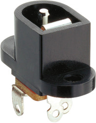 DC panel socket, pin Ø 1.9 mm, hole Ø 6.5 mm, black, NEB/J 21