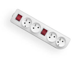 Rozgałęźnik do przedłużacza z dwoma wyłącznikami 4-gniazda z/u biały GN-40W2