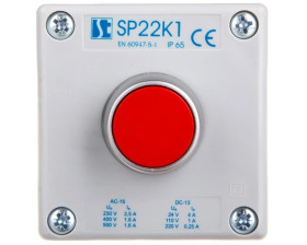 Kaseta sterownicza 1-otworowa czerwony 1R szara IP65 1x membrana M20 SP22K1\02-1