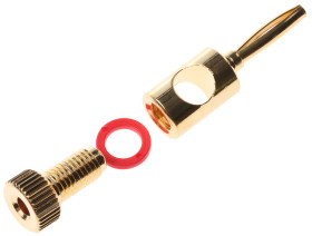 Złącze mikrofonowe Męski 1-pinowe 16A Wkręcane kolor Czerwony