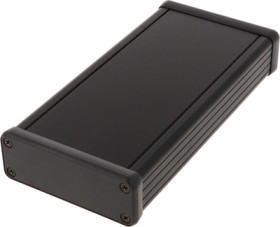 Aluminum enclosure, (L x W x H) 160 x 78 x 27 mm, black (RAL 9005), IP54, 1455J1602BK