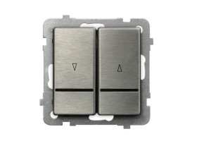 SONATA Wyłącznik żaluzjowy z podświetleniem niebieskim z blokadą mechaniczną stal inox ŁP-7RMBS/m/37 OSPEL