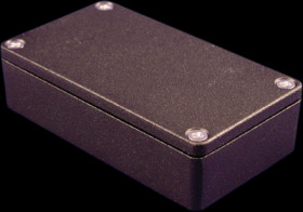 Aluminum die cast enclosure, (L x W x H) 115 x 66 x 25 mm, black (RAL 9005), IP66, 1550Z106BK