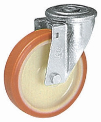 Koło samonastawne średnica kabla 100mm Otwór na śrubę LAG 120kg wysokość całkowita 128mm