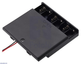 Pololu 6-AA Battery Holder, Enclosed with Switch