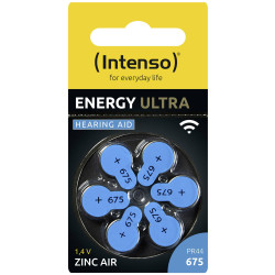 Intenso 7504446 Energy Ultra Hearing Aid Batteries PR44-675 6 Pack