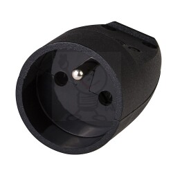 1x2P+Z czarne gniazdo 16A ELDA S-131