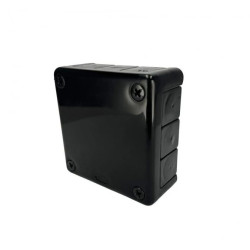 Puszka hermetyczna natynkowa 98x98x42mm 12-wlotowa, z dławikami gumowymi, IP55 zamknięcie na wkręty, czarna EDO