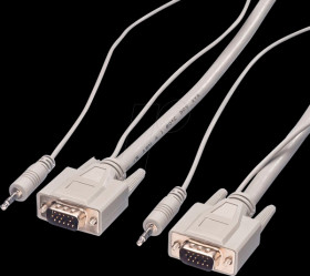 04.11.60 VGA monitor cable, 15-pin, VGA + audio connector, 10 m