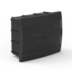 Rozdzielnica podtynkowa 8-modułowa 215,5x173,5x105,5mm czarna dymna 600.001.801 HOROZ ELECTRIC