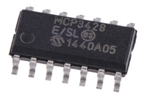 ADC 16 bitów 0.015ksps A/C: 4 SOIC Delta Sigma Szeregowy (I2C) Od 2,7 do 5,5 V