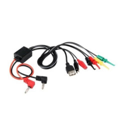 PRZEWODY KOMPLET KABLI DO ZASILACZA LABORATORYJNEGO KROKODYL BANAN CHWYTAKI GN. USB