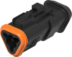 Socket, 3 pole, straight, 2 rows, black, DT06-3S-EP11