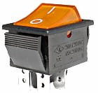 MK1012Y Przełącznik kołyskowy, żółty 250V, DPST - otwór montażowy: 22.2x28mm