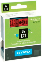 Labelling tape cartridge, 19 mm, tape red, font black, 7 m, S0720870