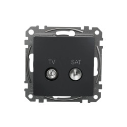 Gniazdo TV/SAT przelotowe (7dB), czarny antracyt, Sedna Design i Elements SDD114474S