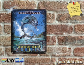ECCO The Dolphin Box Artwork from the Original Sega Video Game - Metal Sign