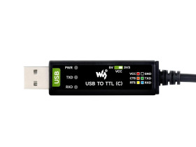 Waveshare Industrial USB TO TTL (C) 6pin Serial Cable, Original FT232RNL Chip, Multi Protection Circuits, Multi Systems Support,