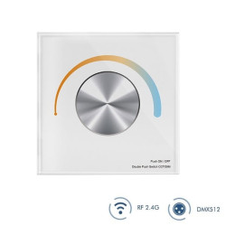 Bezprzewodowy panel LED CCT z wyjściem DMX512 100-240VAC biały