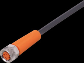 Sensor actuator cable, M8 cable socket, straight, A to open end, 3 pole, 3 m, PUR, black, 3 A, EVC497