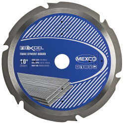 MEXCO FBXCEL25430 Fibre Cement Board PCD Blade 254 x 30mm x 6T