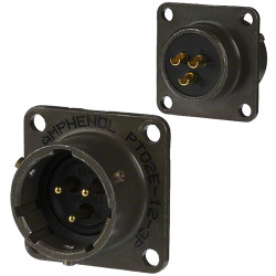 Złącze 3-pinowe Żeński Amphenol Socapex Męski Montaż na panelu MIL-DTL-26482 rozmiar 12