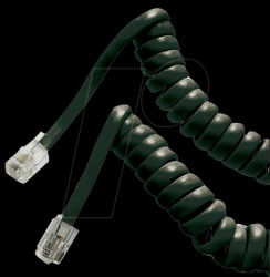 Telephone handset cable/7 m/black