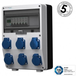 Rozdzielnica budowlana z licznikiem 1F Siemens pTD-S 6x230V gniazda Menneks Schuko Doktorvolt 4814