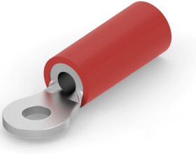 Insulated ring cable lug, 0.26-1.65 mm², AWG 22 to 16, 2.36 mm, M2, red, 2-328657-1
