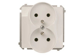 Simon Basic Gniazdo podwójne z/u 16A IP20 białe BMGZ2M.01/11