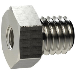 Reducer piece, L 14 mm, 25 bar, brass, nickel-plated, for pipe systems, 134737