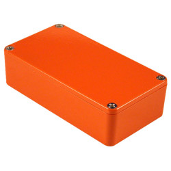 Hammond 1590BOR Aluminium &#x27;Stomp Box&#x27; Enclosure Orange (112 x 60 x 31mm)