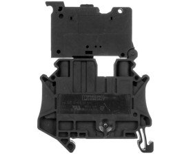 Złączka szynowa z bezpiecznikiem 6,3x32 2-przewodowa 6mm2 czarna UT 6-HESI (6,3X32) 3046401