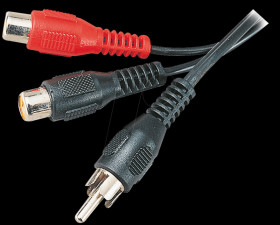 RCA plug to 2x RCA connector, 0.2 m