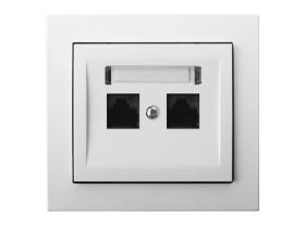 KIER Gniazdo komputerowe podwójne kat.5e MMC biały GPK-2W/K/00 OSPEL