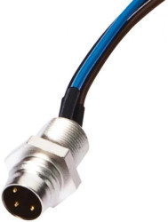 AV98A019, akcesoria, Wtyczka do zabudowy, kompletna, 36V, M8 3pin, IP67, Mocowanie śrubowe M8, Długość żył 0,5m