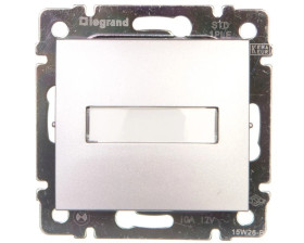 VALENA Przycisk jednobiegunowy 12V z podświetleniem z etykietą aluminium 770217