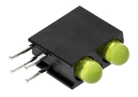 Wskaźnik LED do druku 2-diodowy kolor diod Żółty 45° 3 V Dialight