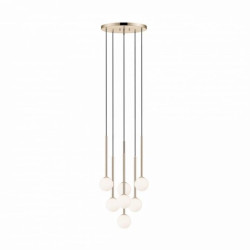 Lampa wisząca ARCTURUS białe szklane kule, złote zwisy 7*G9 - P0574-07F-F7AA Zuma Line