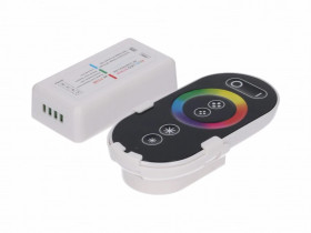 Sterownik LED RGB 3x6A touch RF czarny komplet pilot+uchwyt 12-24V Prescot