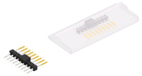 Pin header, 9 pole, pitch 2.54 mm, straight, black, 10050460