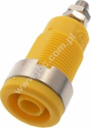3265-GE Gniazdo bezp. 4mm, przyłącze M4, 36A, żółte, ELECTRO-PJP, 3265GE