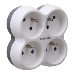 Rozgałęźnik poczwórny 4x2p+z biały R-41 W-99762 Plastrol