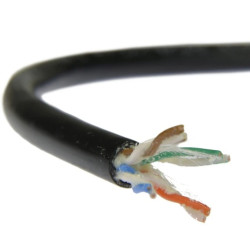 Kabel sieciowy A-LAN drut, zewnętrzny żelowany, 100 miedź KIU5OUTZ305 (UTP 305m kat. 5e kolor czarny)