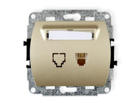 TREND Gniazdo telefoniczne 1xRJ11 4-stykowy złoty 6GT-1 KARLIK