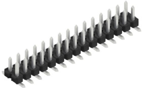 Pin header, 30 pole, pitch 2.54 mm, angled, black, SLLP6SMD03830ZPS