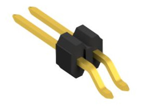 Pin header, 2 pole, pitch 1.27 mm, straight, black, SLVW3SMD0482G