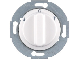 BERKER Serie 1930/Glas Wyłącznik żaluzjowy obrotowy z elementem centralnym i pokrętłem biały 381103 HAGER