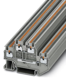 Double level terminal, push-in connection, 0.14-1.5 mm², 4 pole, 16 A, 6 kV, gray, 3208511